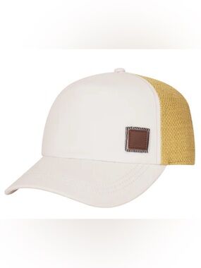 Roxy Incognito Cap Cream Linen Blend Trucker Hat Adjustable Neutral Coastal chic